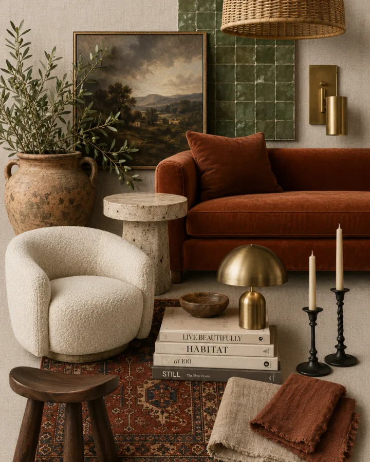 warm earthy living room