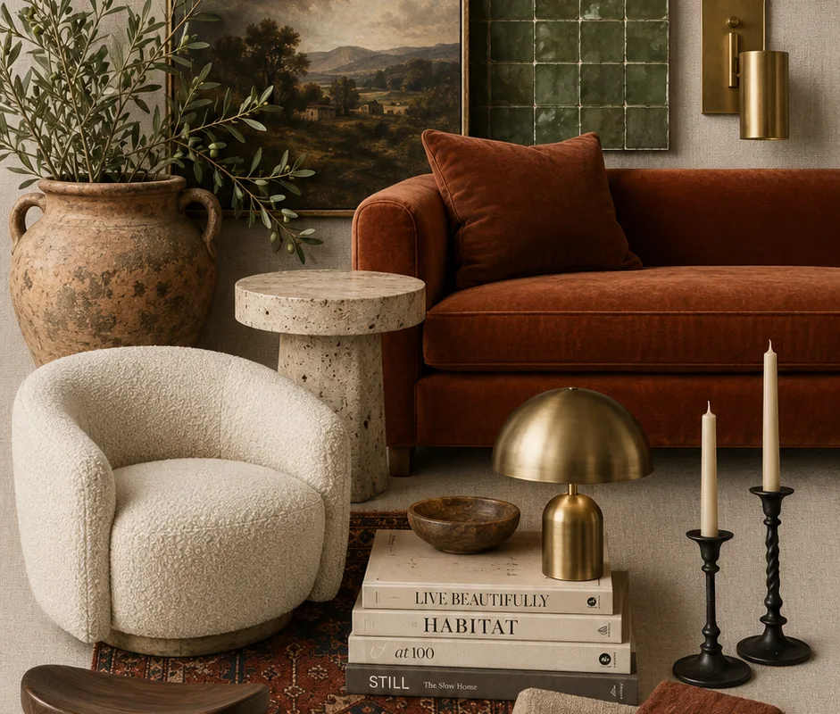 warm earthy living room