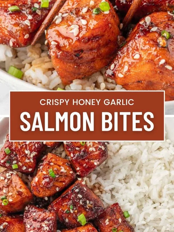 crispy honey garlic salmon bites
