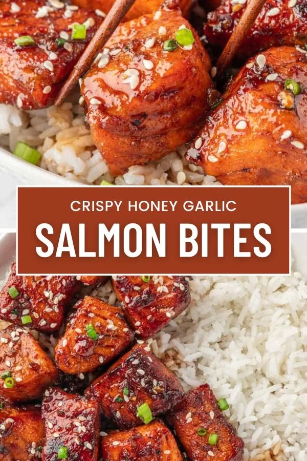 crispy honey garlic salmon bites