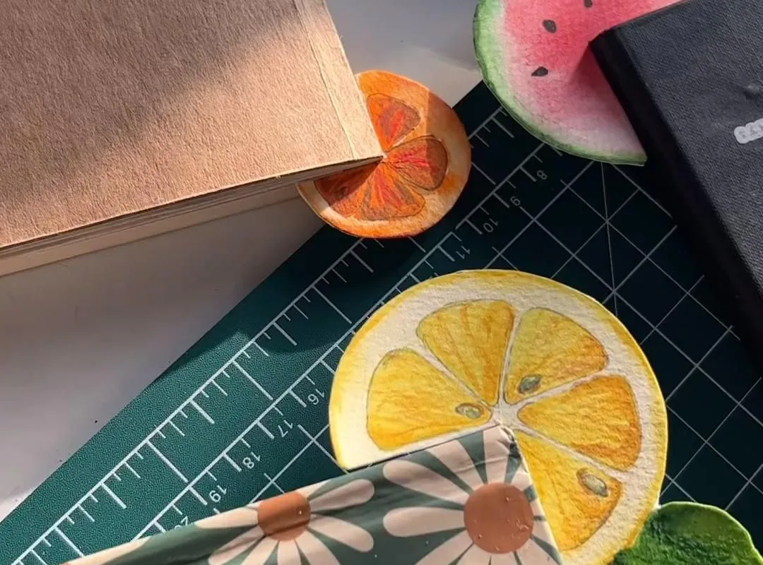 diy fruit bookmark