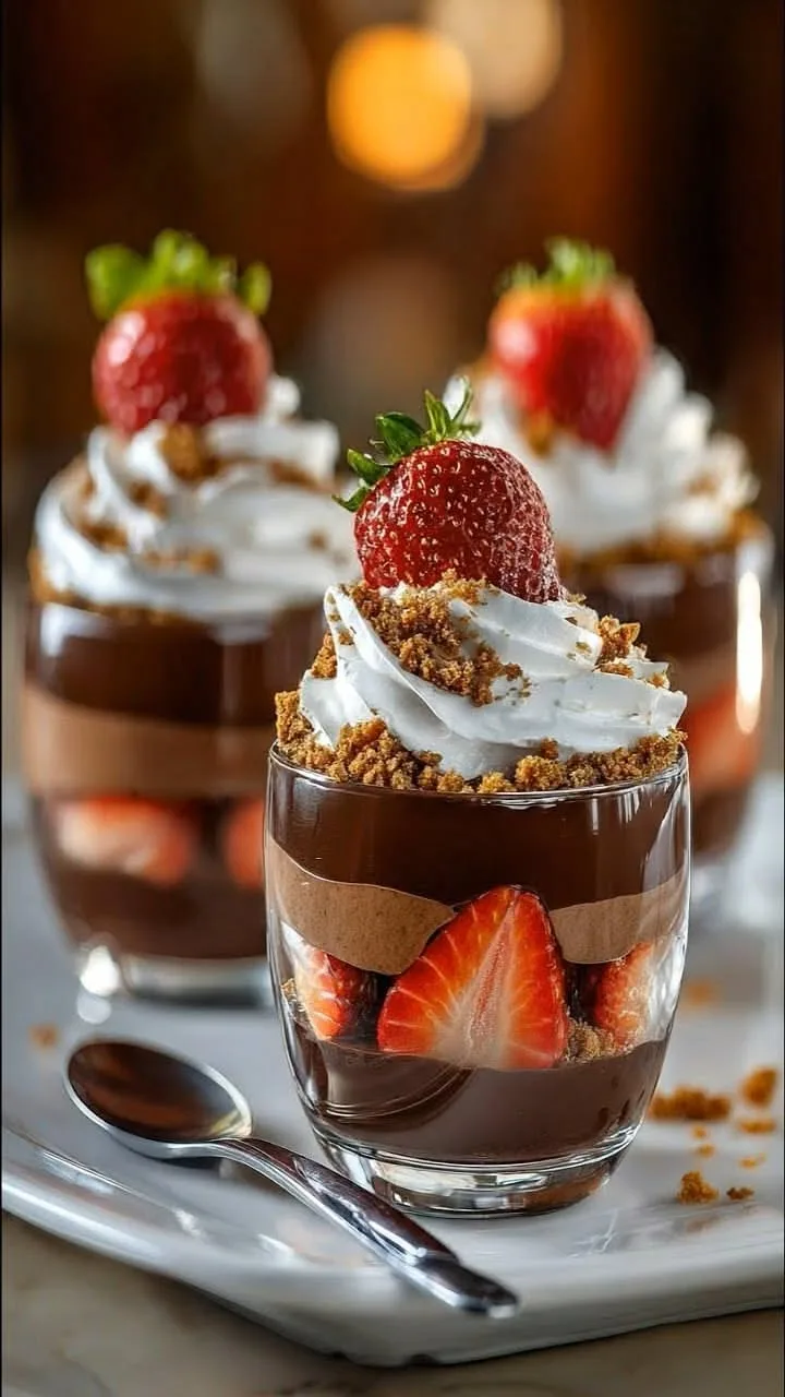Strawberry Chocolate Mousse Parfait – Creamy, Elegant & Easy Dessert