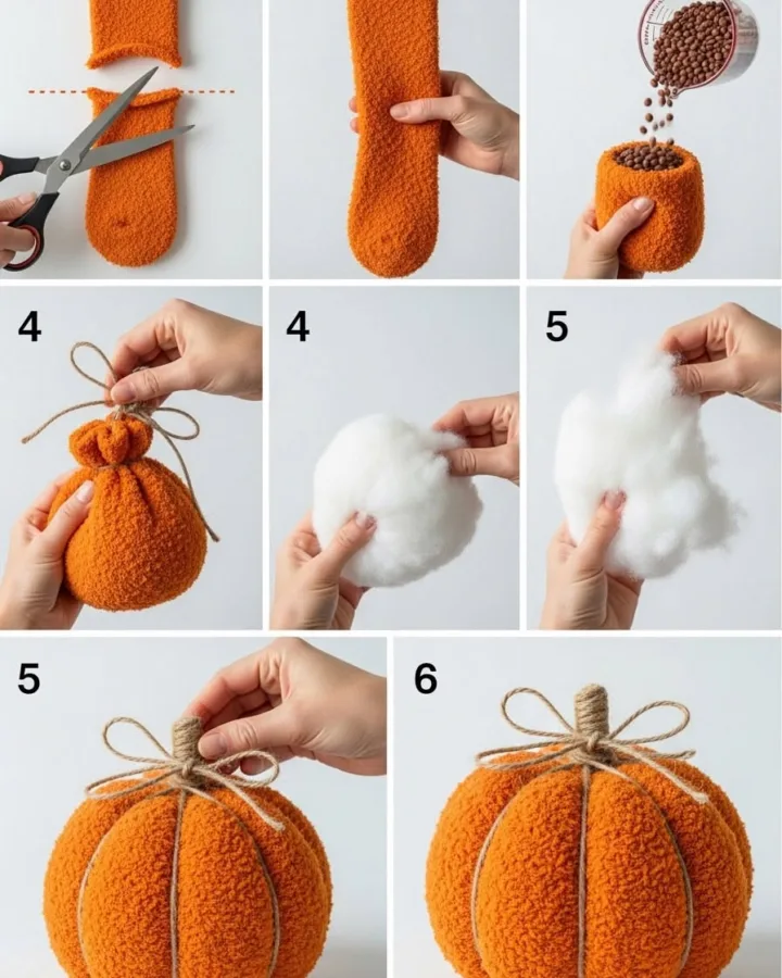 no sew sock pumpkin