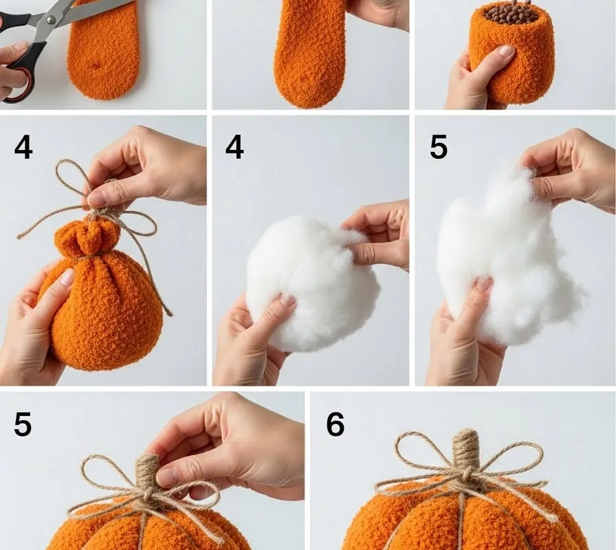 no sew sock pumpkin