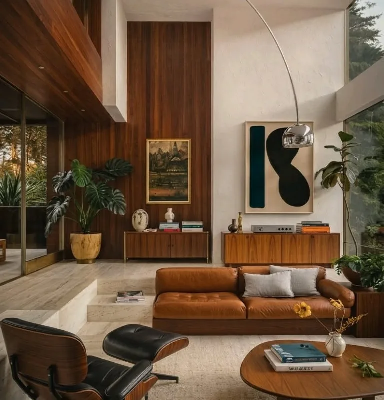 mid-century modern living room