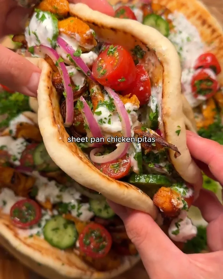 sheet pan chicken pitas