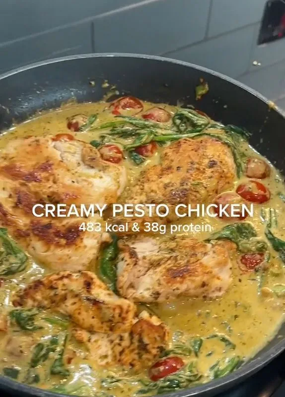 creamy pesto chicken recipe