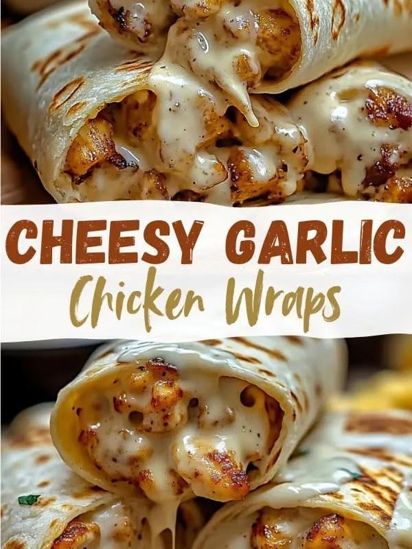 cheesy garlic chicken wraps