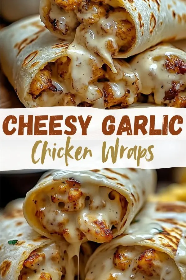 cheesy garlic chicken wraps
