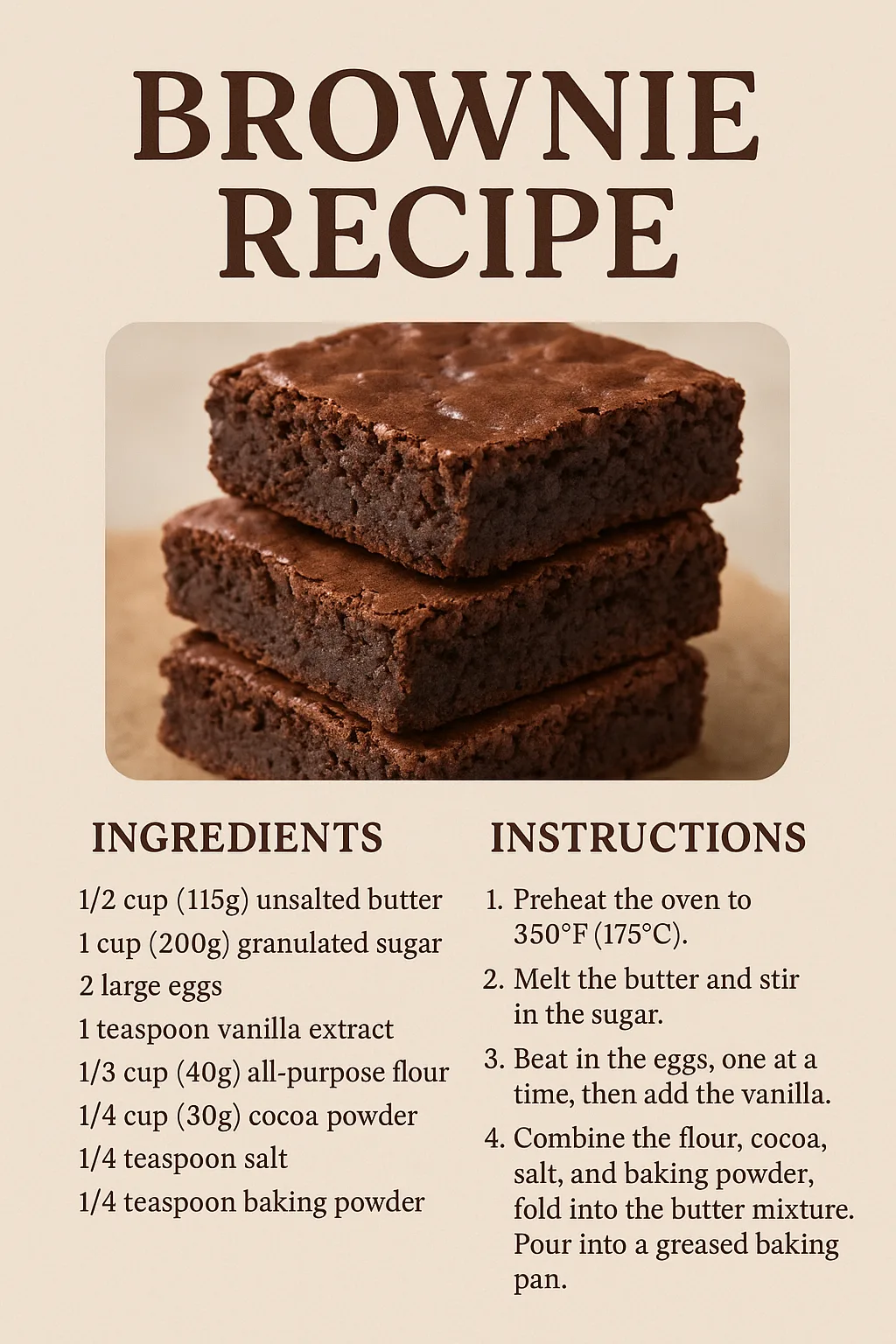 Easy Fudgy Brownie Recipe | Quick Homemade Chocolate Brownies