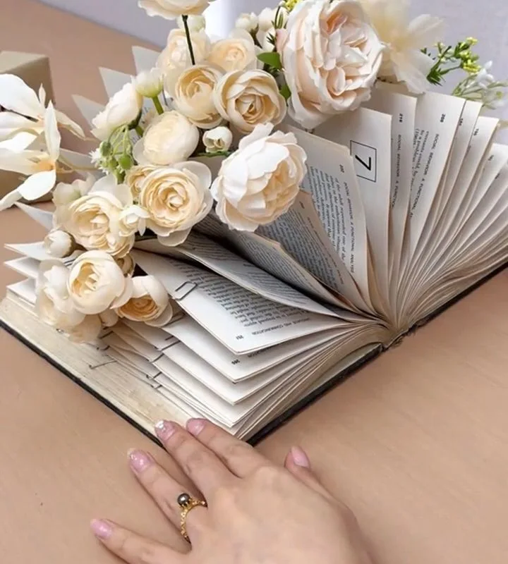 turn old books into vases