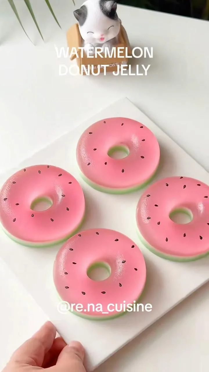 Refreshing and fun homemade watermelon donut jellies