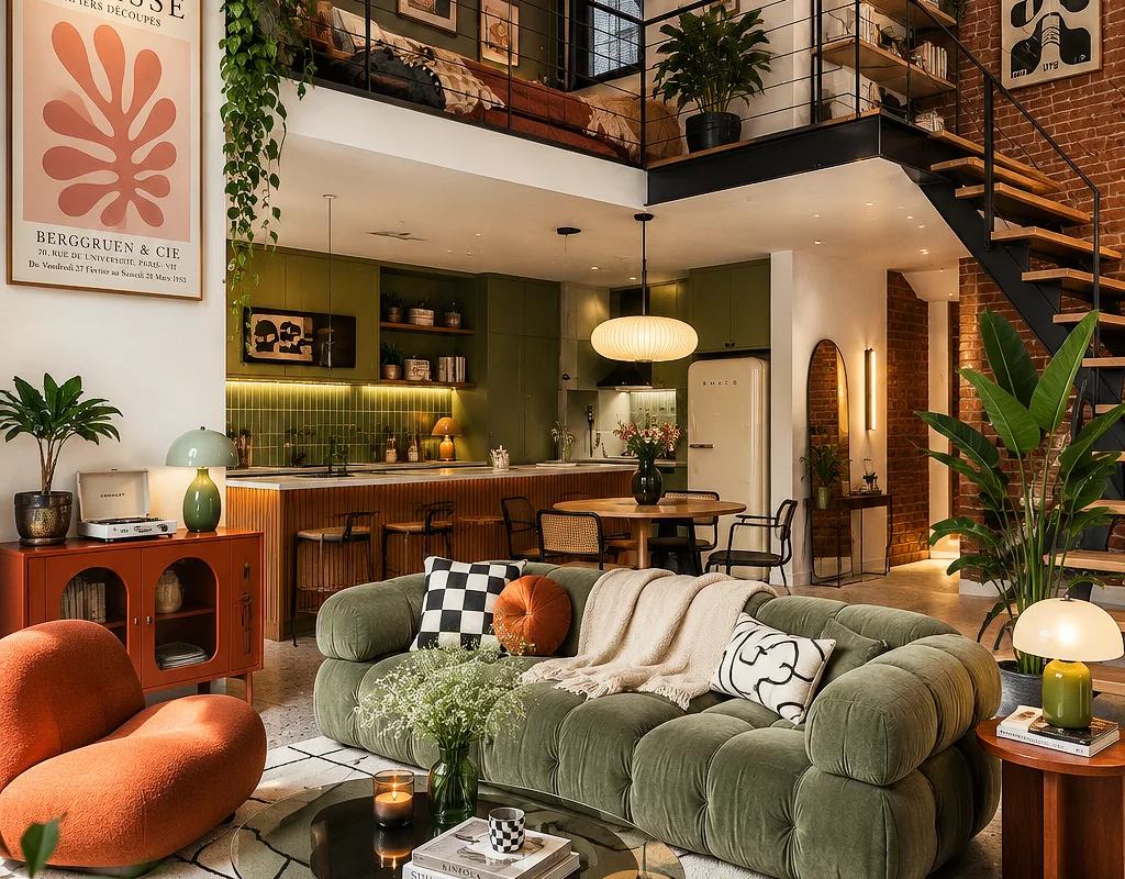 sage green loft ideas