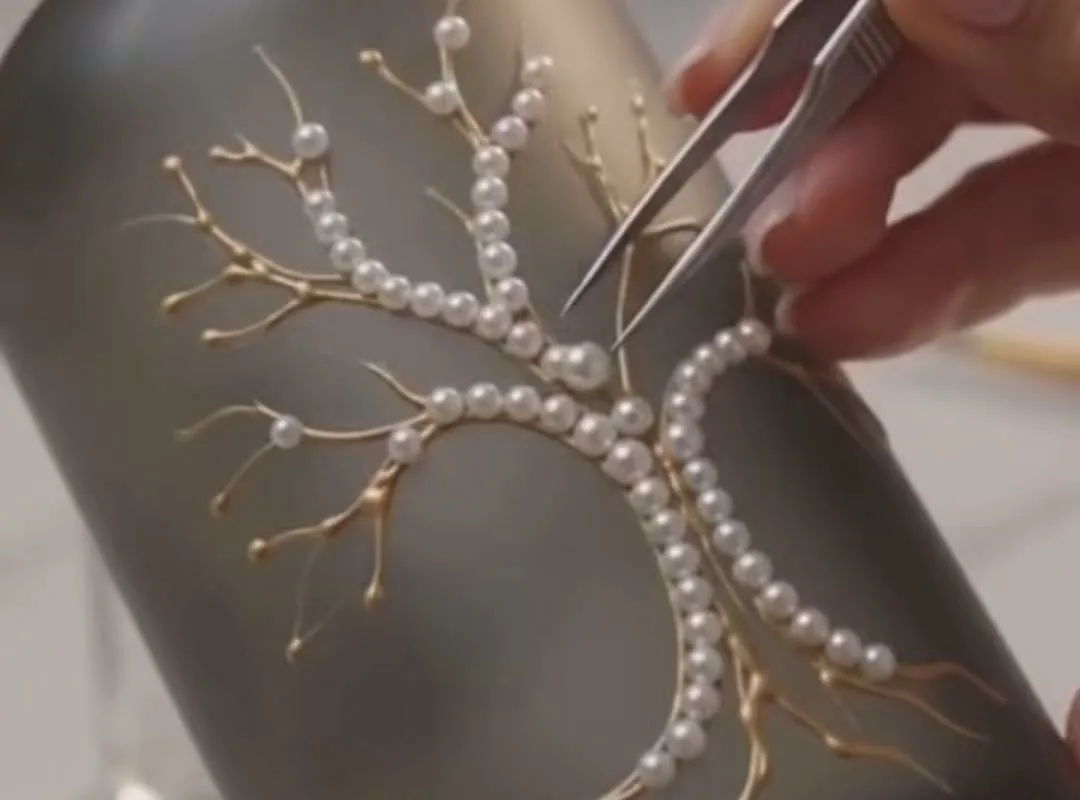 pearl and mirror bottle art