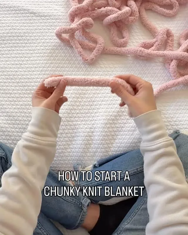 chunky hand knit blanket