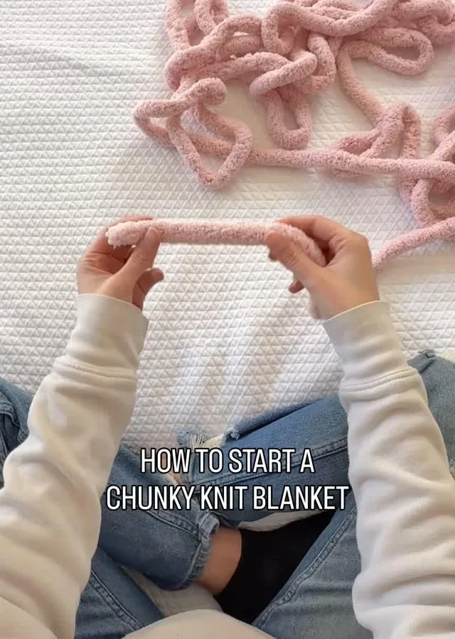 chunky hand knit blanket