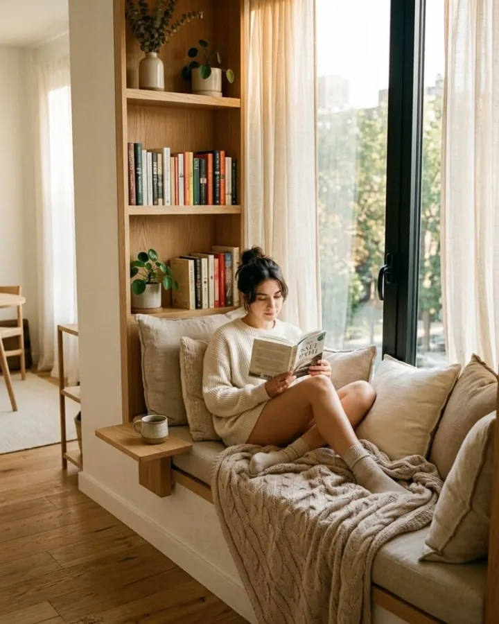 cozy minimalist reading nook