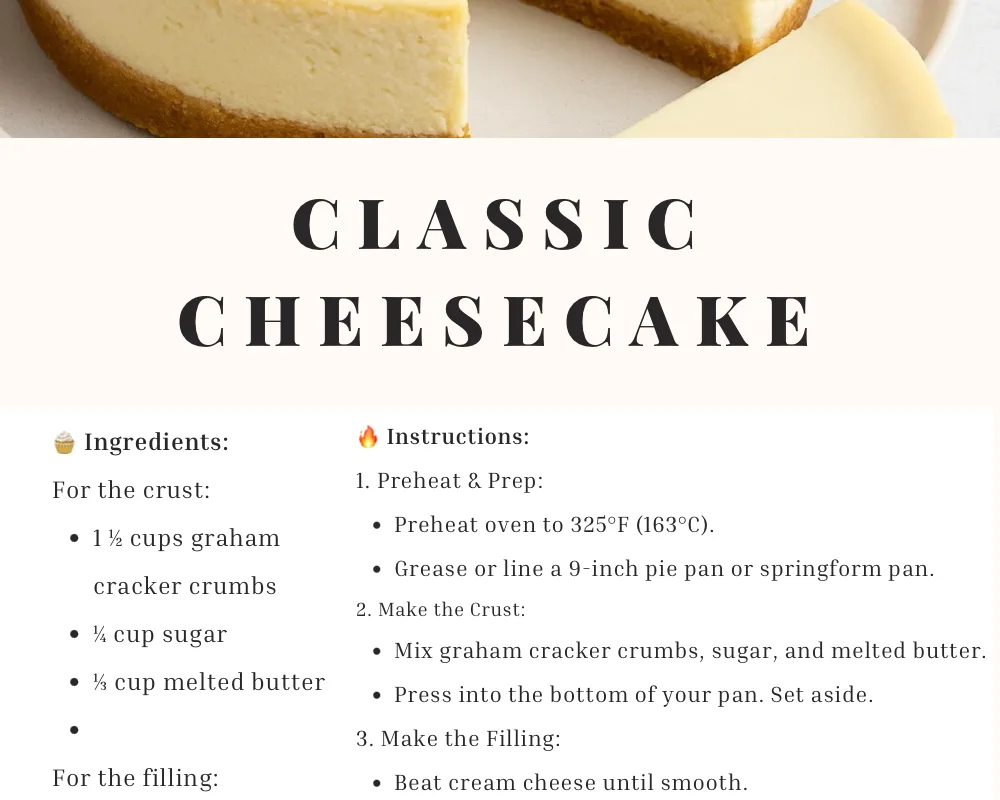 easy classic cheesecake recipe