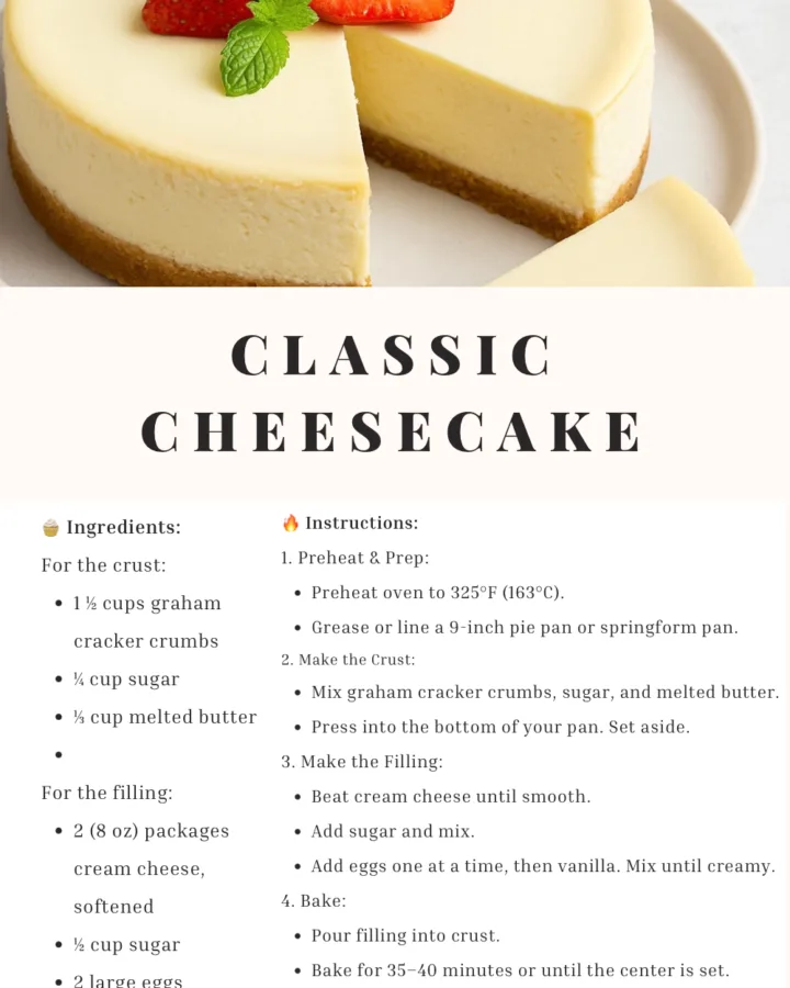 easy classic cheesecake recipe