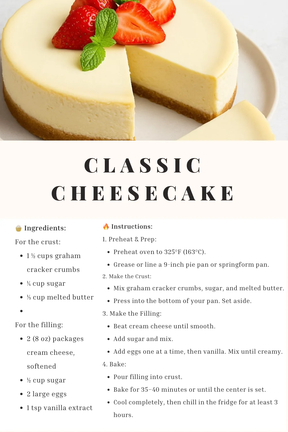 Easy Classic Cheesecake Recipe - Creamy, Rich & Perfect for Beginners