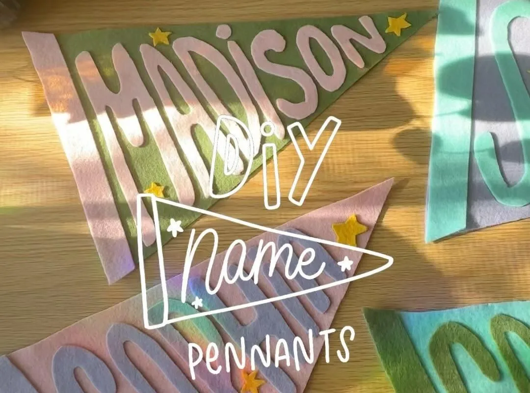 diy felt name pennant