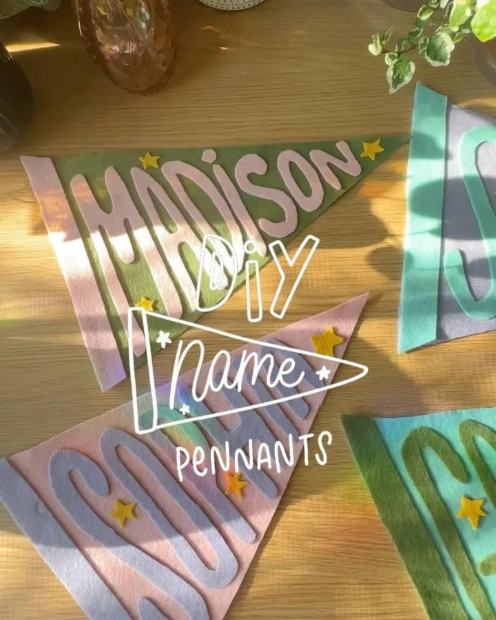 diy felt name pennant
