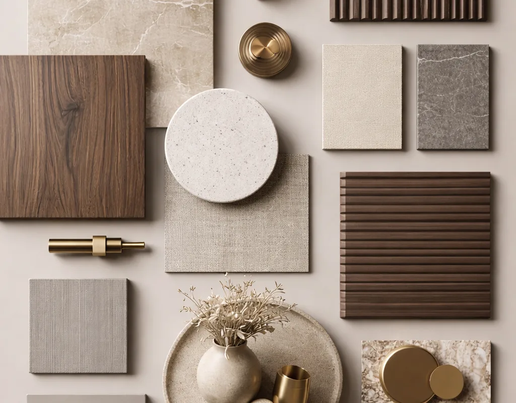 neutral material moodboard