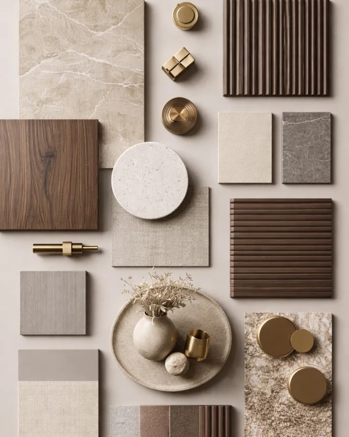 neutral material moodboard