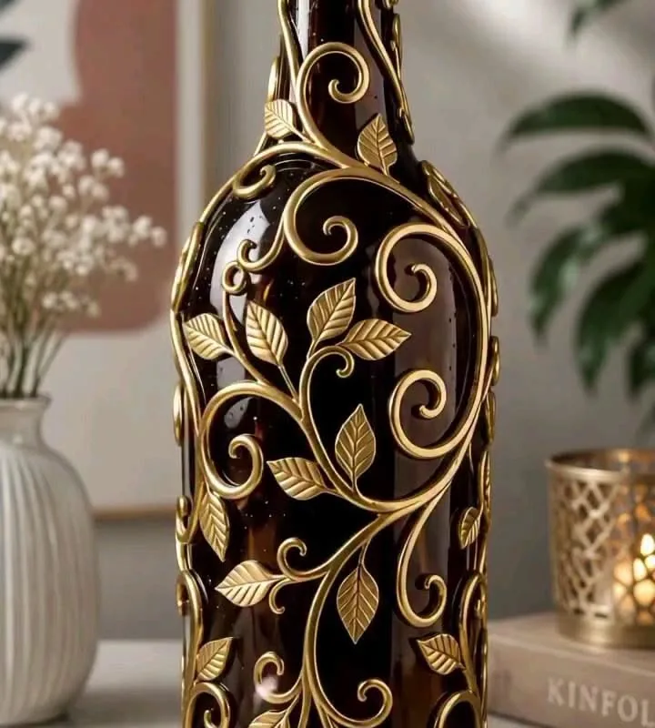 diy bottle decoration with clay