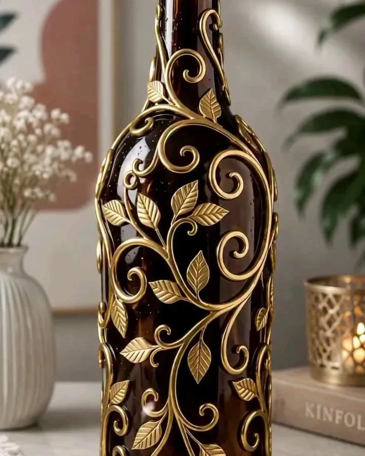 diy bottle decoration with clay