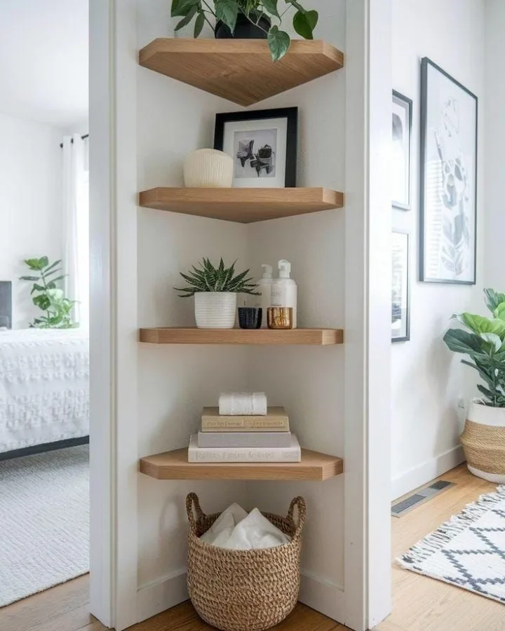 floating corner shelves
