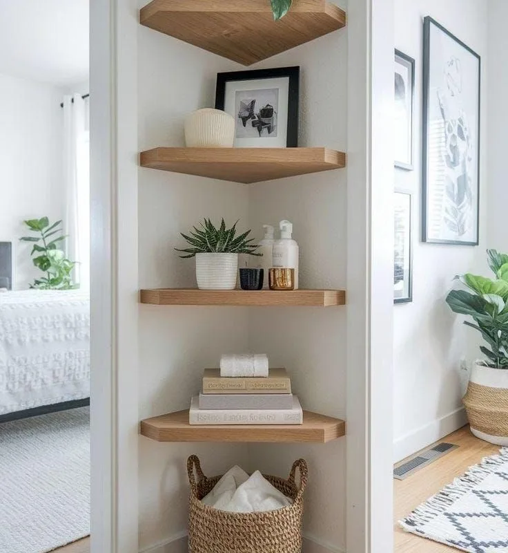 floating corner shelves