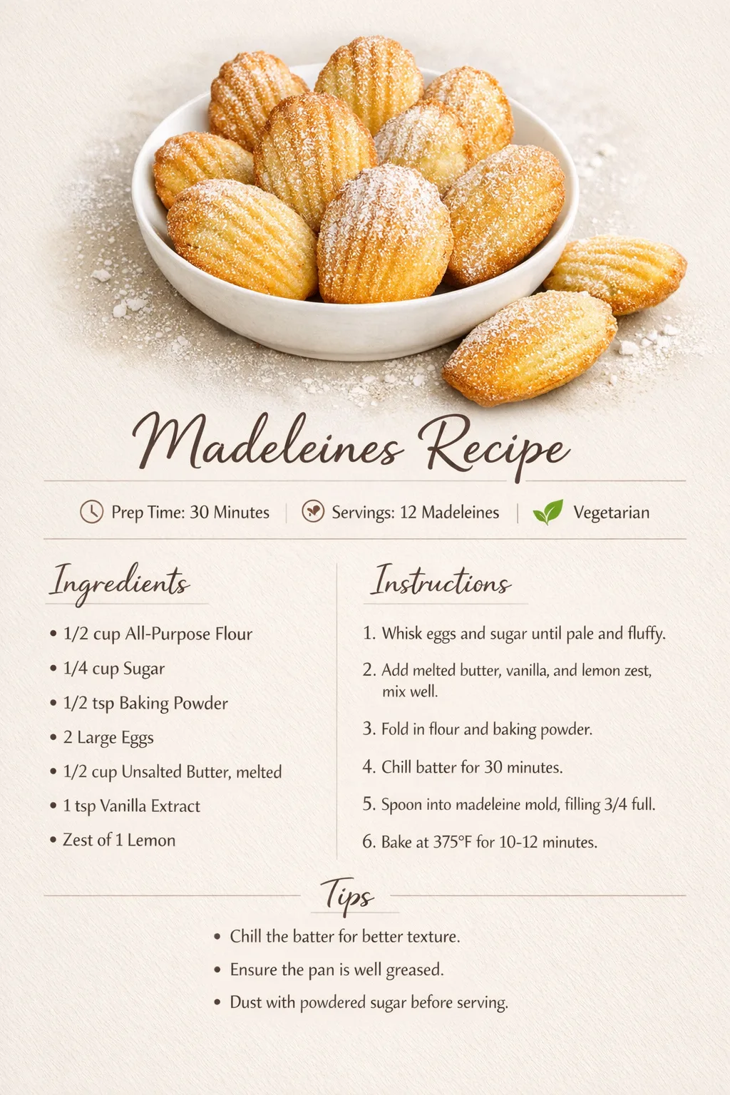 Classic Madeleines Recipe | Easy & Fluffy French Treats