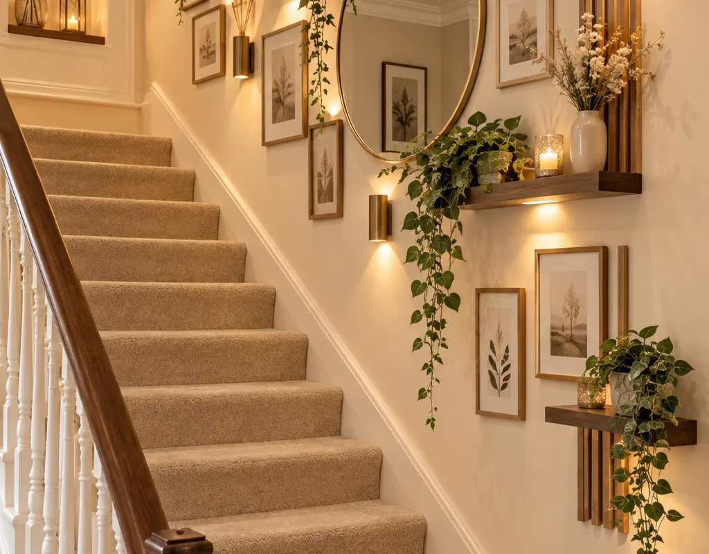 botanical stairway decor