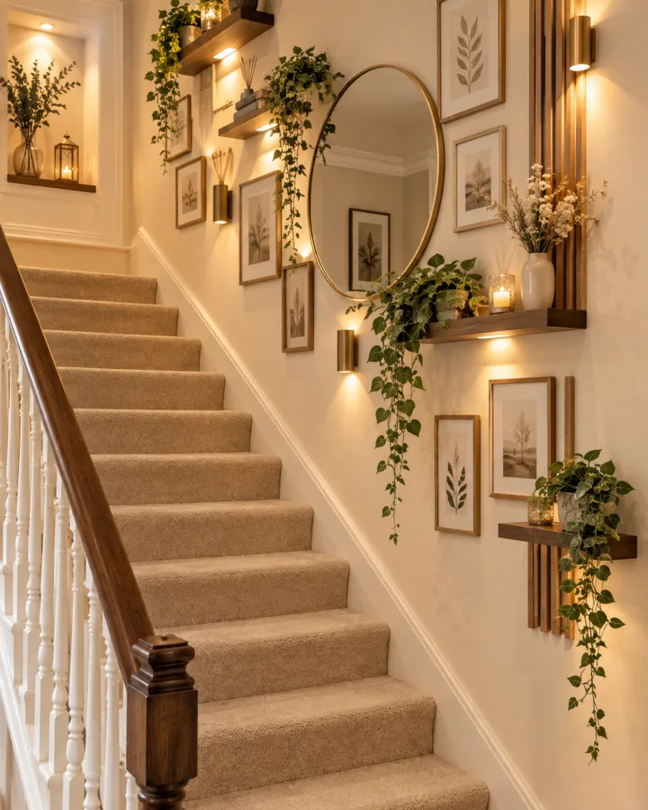 botanical stairway decor