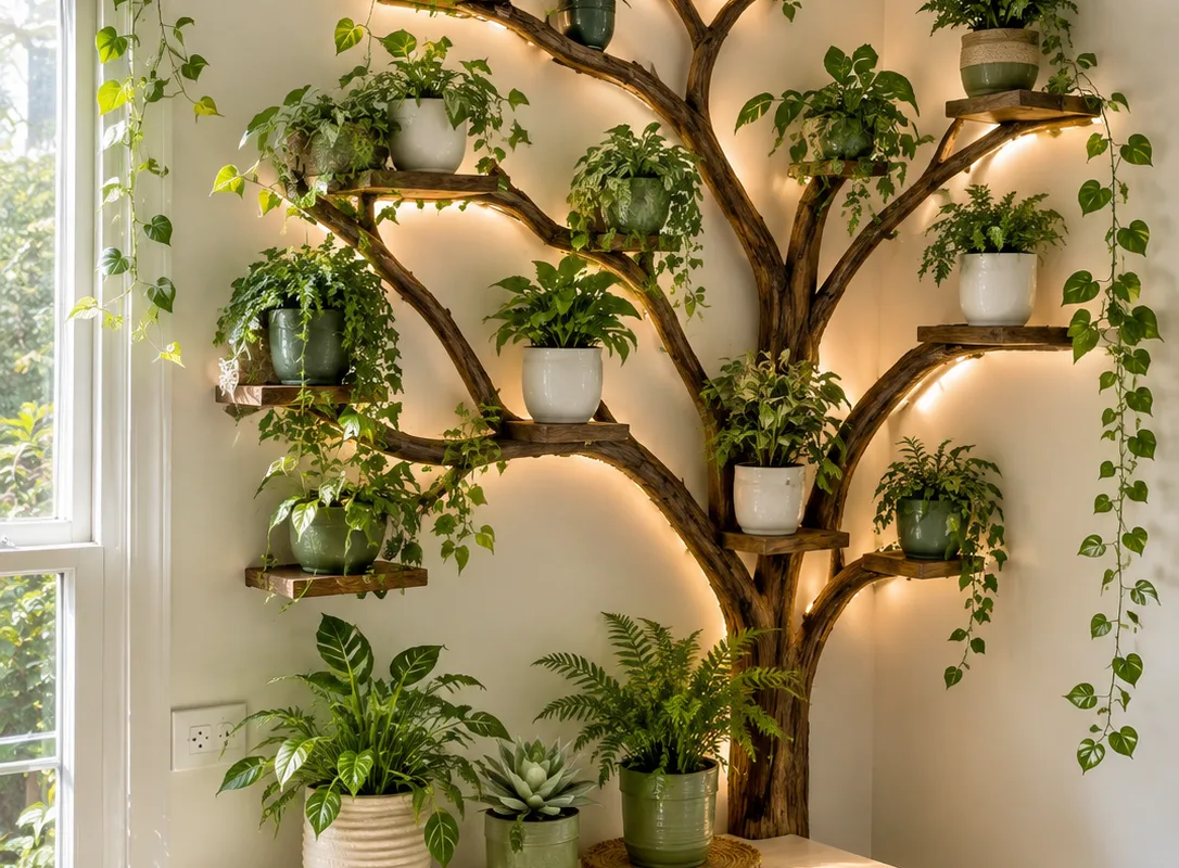 indoor plant tree wall decor