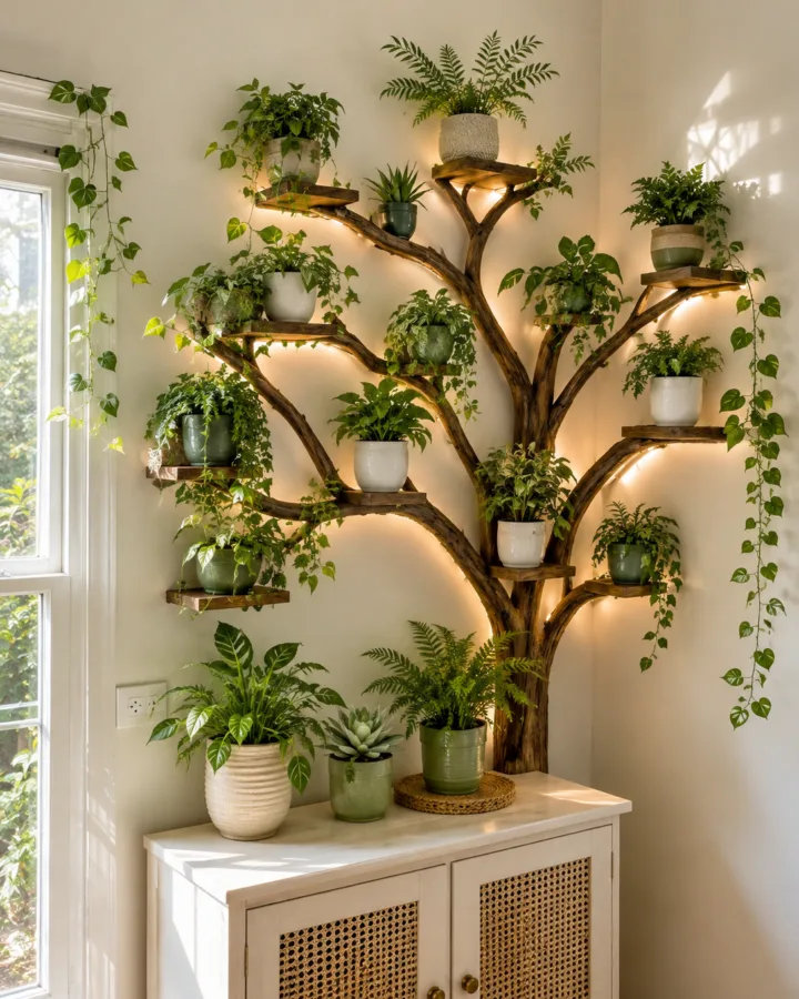 indoor plant tree wall decor