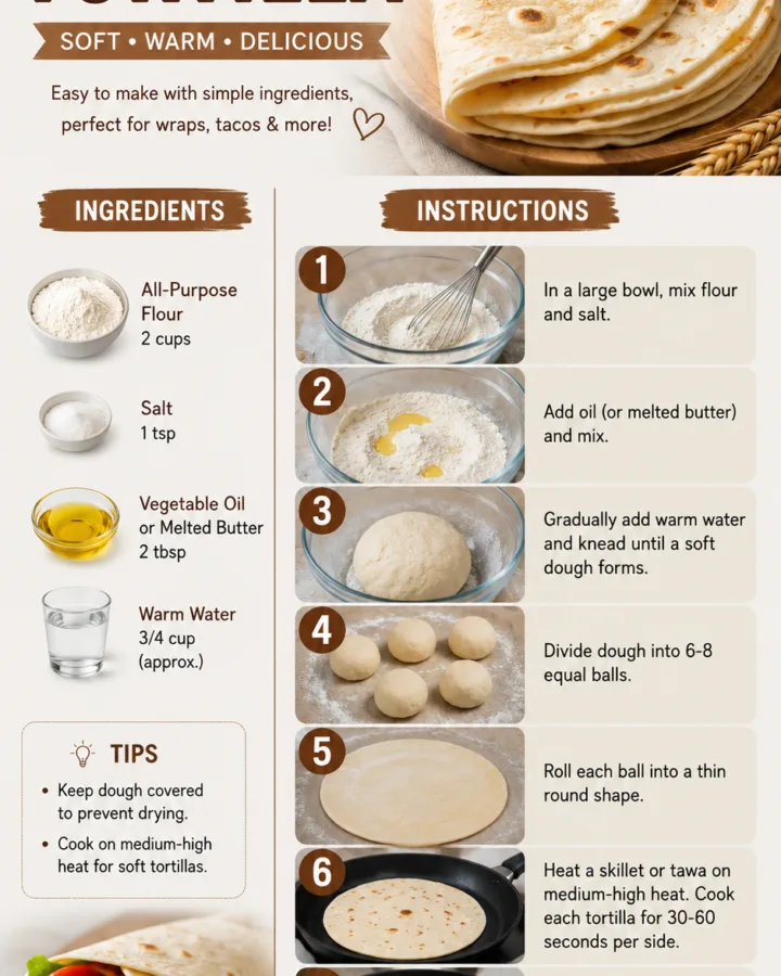 homemade flour tortillas recipe