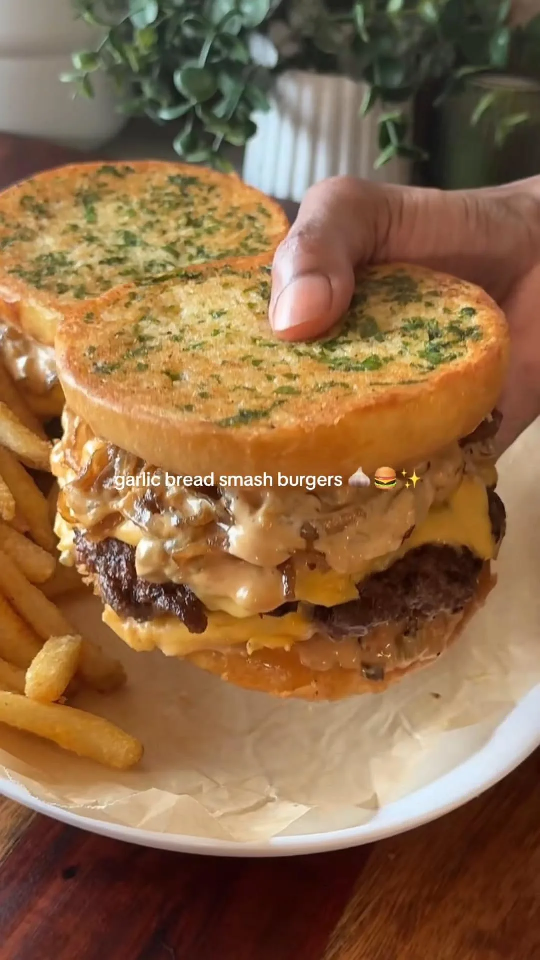 Garlic Bread Smash Burgers Recipe | Easy Cheesy Smash Burger Dinner
