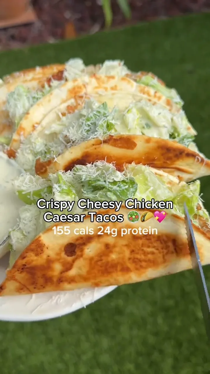 Crispy Cheesy Chicken Caesar Tacos