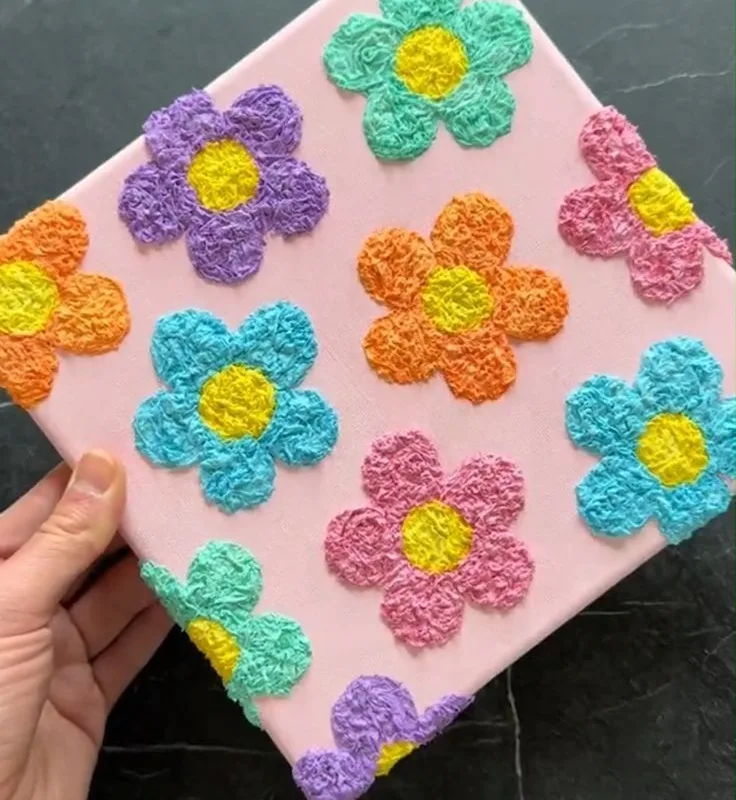 tissue paper textured art