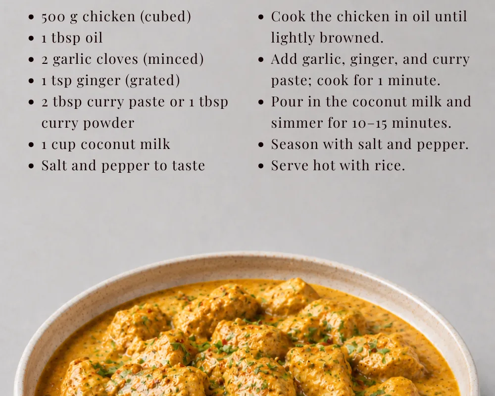 easy coconut curry chicken recipe