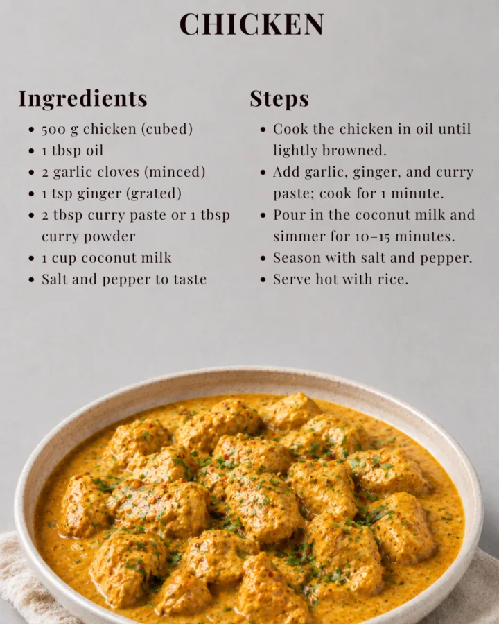 easy coconut curry chicken recipe