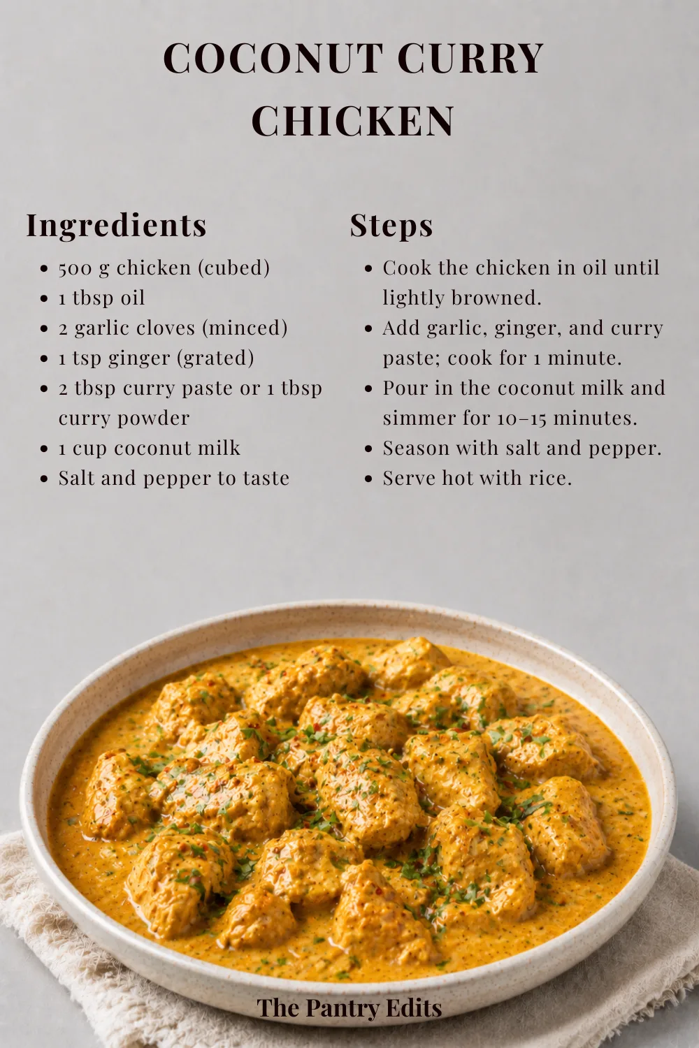 Easy Coconut Curry Chicken Recipe