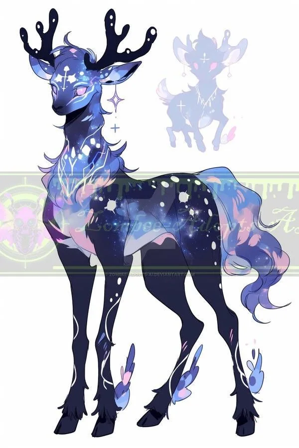 how to draw a deer with stars on its head