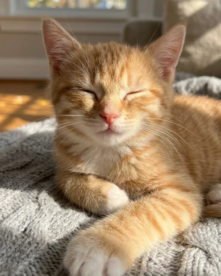 golden hour ginger kitten photography