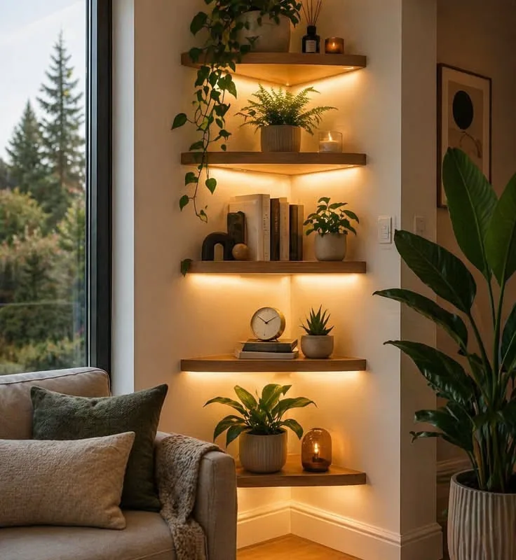 rustic living room organization