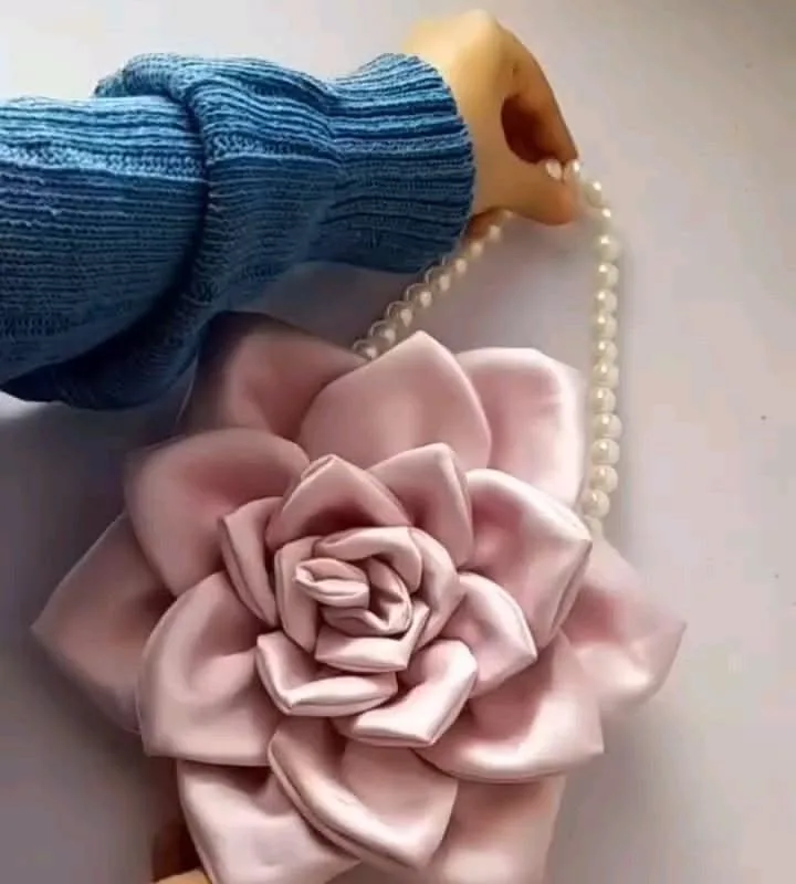 diy satin flower clutch bag