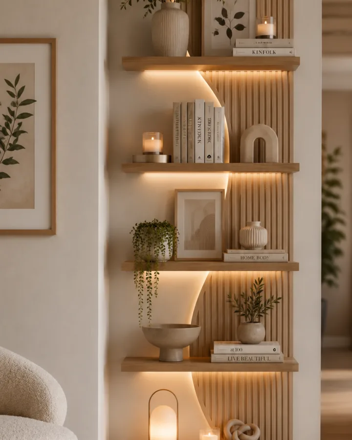 cozy bookshelf decor