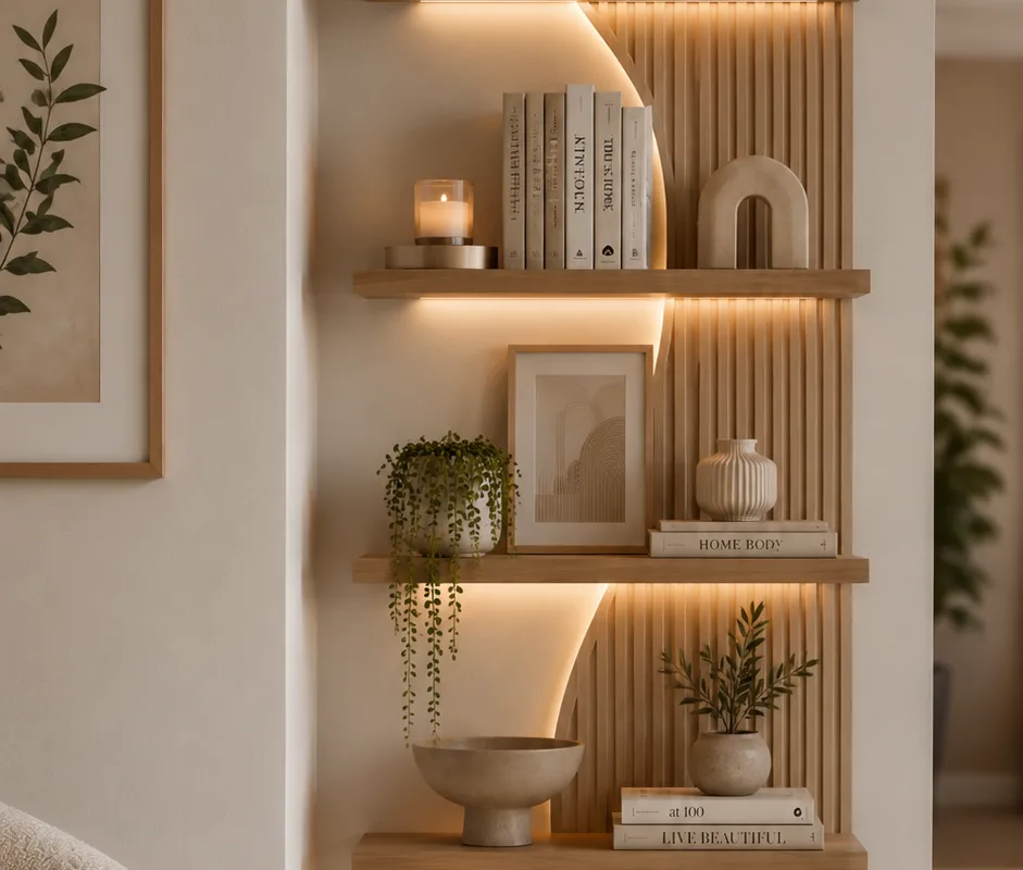 cozy bookshelf decor